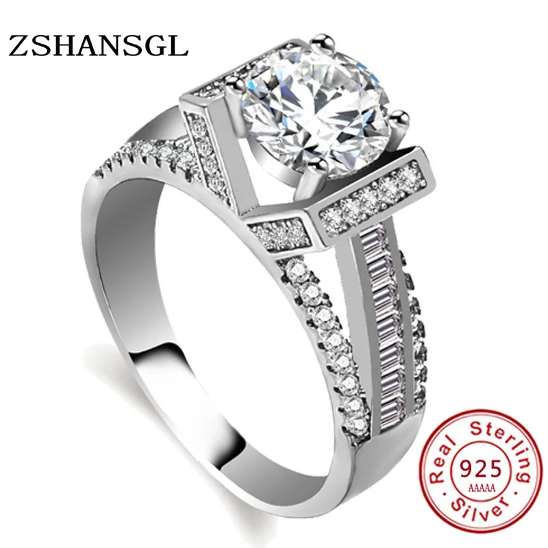 

Luxurious 925 Sterling Silver Rings For Women Engagement Anillos Cz Crystal Bague Femme Anel Feminino Silver 925 Jewelry Masonic