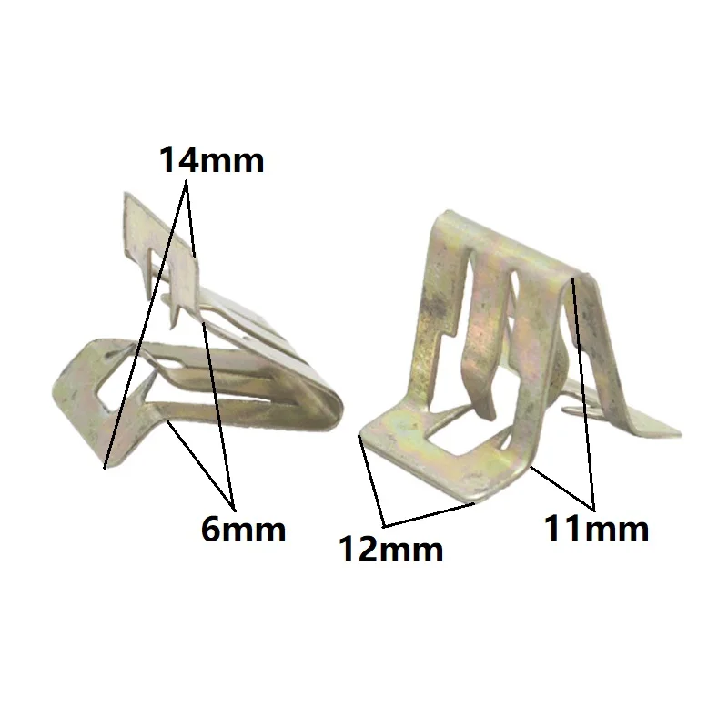 100Pcs Car Dashboard Console U-type Metal Clip CD Panel Retainer Clips Automobile Instrument Snap Fastener | Автомобили и