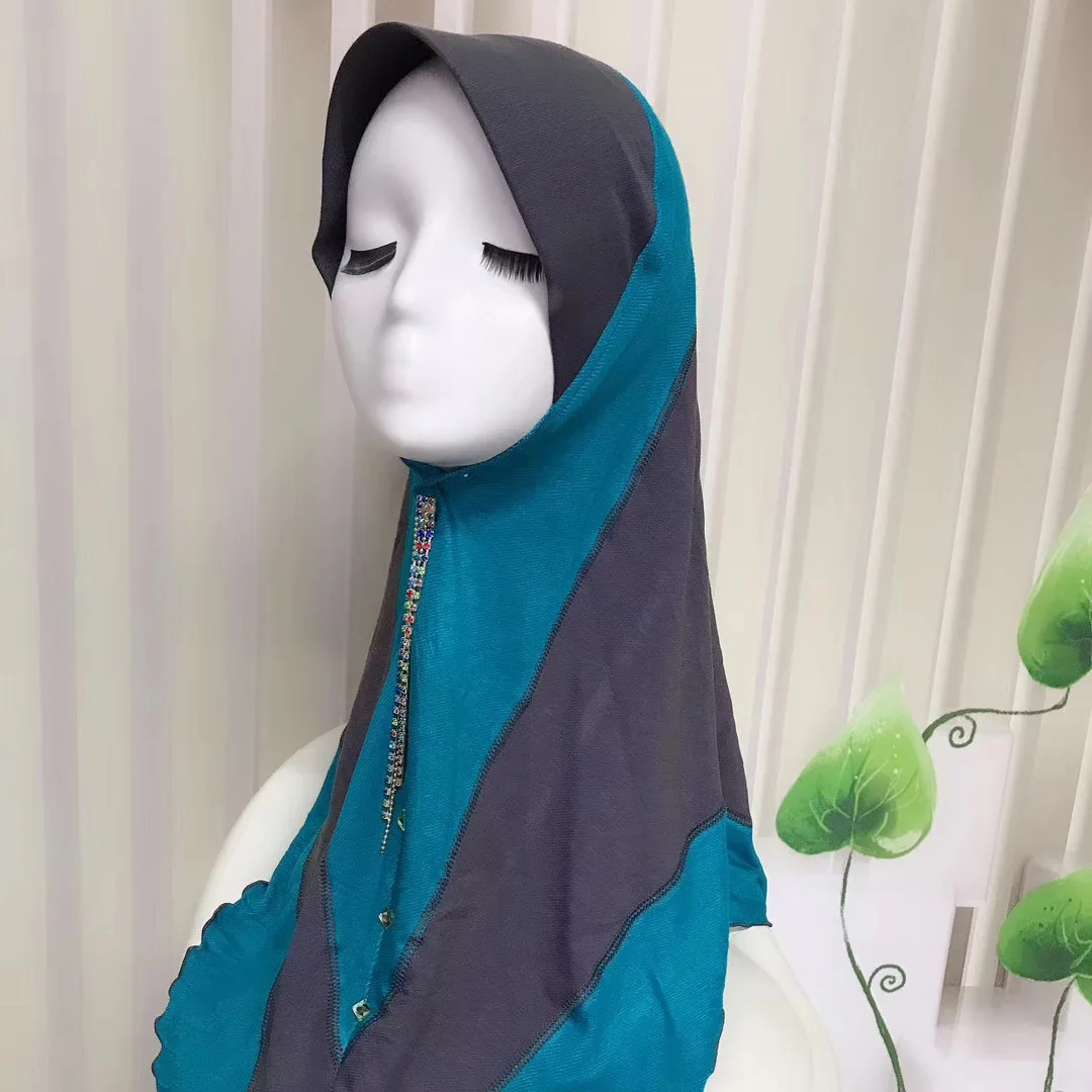 Новая мода Малайзии шляпа исламские повязки джинсовые мусульманские удобные один кусок инстад хиджаб