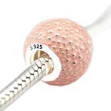 DIY бусины для изготовления ювелирных изделий из стерлингового серебра-ювелирные изделия розовые очаровательные бусины Розовая эмаль Подвески Серебро 925 Berloque Perles