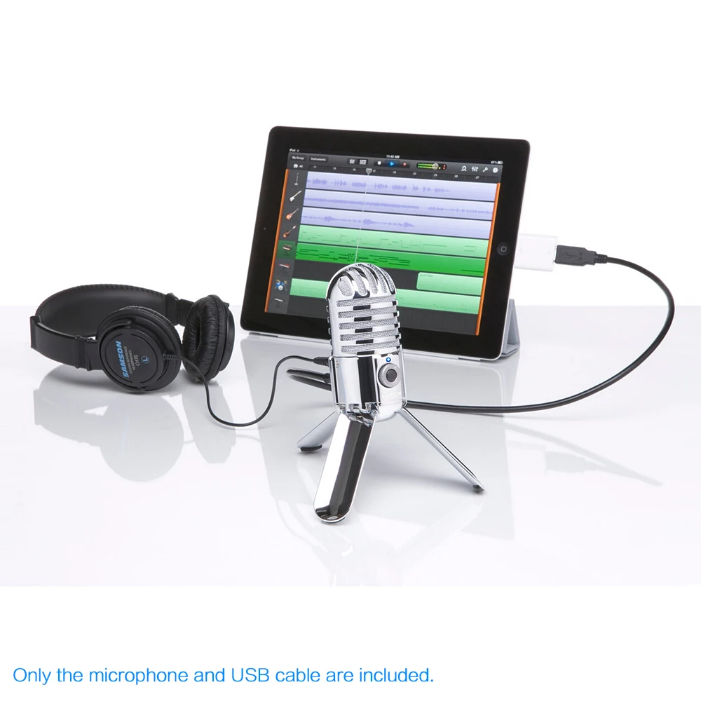 SAMSON Meteor Mic USB конденсаторный микрофон Студийный микрофон для компьютера ноутбука сетевой Подкаст, высокое качество звука