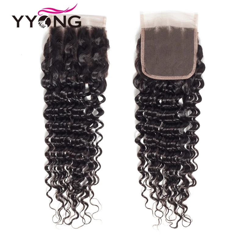 Yyong Hair Brazilian Deep Wave Human Hair 3 Bundles With 4*4 Free Part Lace Closure Deep Wave Bundles With Closure Remy Hair Yyong Hair Brazilian Deep Wave Human Hair 3 Bundles With 4*4 Free Part Lace Closure Deep Wave Bundles With Closure Remy Hair