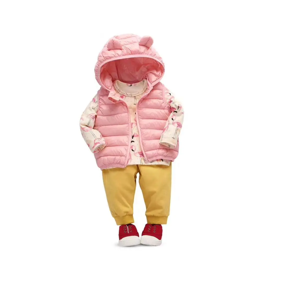 Весенне-Зимний милый детский жилет; куртка без рукавов; детская От 0 до 2 лет; жилеты для маленьких девочек; теплая верхняя одежда для маленьких мальчиков; жилет с капюшоном