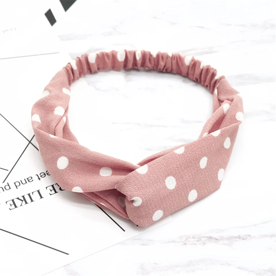 New Women Hairband Dot Soft Wide Elastic Stretch Running Yoga Turban Head Wrap Scarf Hair Accessories Bandage Hairband