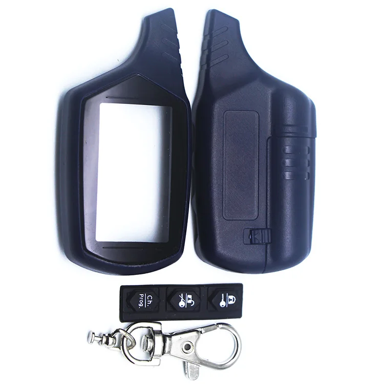 Kopen Russische versie B9 case sleutelhanger voor starline B9 B6 A91 A61 lcd afstandsbediening twee weg auto alarmsysteem gratis verzending