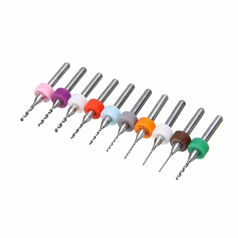 10Pcs 0.6 1.5mm PCB Print Circuit Board Carbide Drill Bit Mini Micro