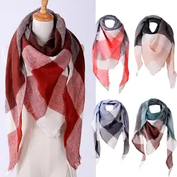 Шарф Для женщин модная шаль кашемир осень Клетчатые Шерстяные шарфы шарф Для женщин шарф Cachecol Feminino # S3