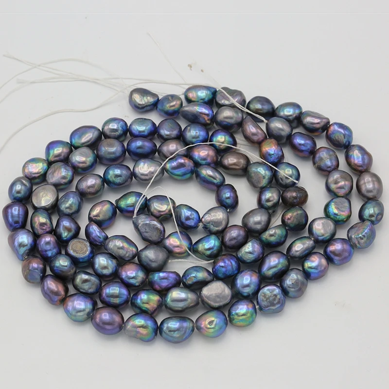 BaroqueOnly полуфабрикаты оптом жемчужные струны 36 см 10-11 мм белый/синий/серый натуральный пресноводный жемчуг ожерелье для DIY