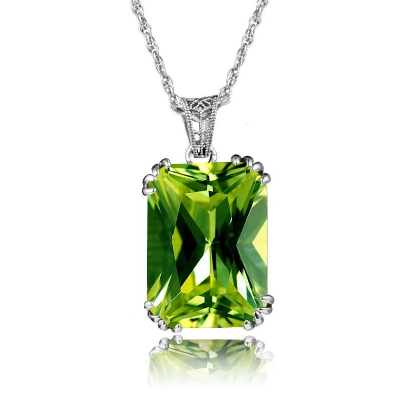 

925 Sterling Silver Fine Jewelry Handmade Vintage Created Precious Stone Pendant for Women Evening Party Fashion Body Jewelry