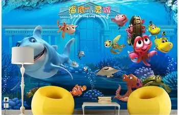 

Custom photo 3d wallpaper Non-woven mural bottom of the sea elves city decoration painting picture 3d wall room murals wallpaper