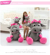 new arrival creative cartoon gray cow plush toy dairy cow soft throw pillow,surprised birthday gift h2987