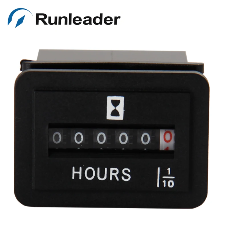 (10 шт./партия) Runleader AC 110-250 В счетчик часов RL-HM001 черный цвет для механического