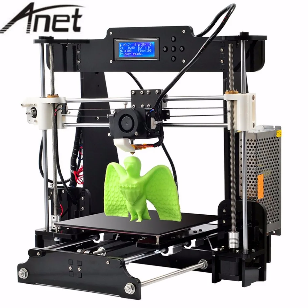 

Anet A8 Upgrade Auto leveling Prusa i3 3D Printer kit DIY 3d printer with Aluminum Hotbed Free 10m Filament 8GB SD Card LCD