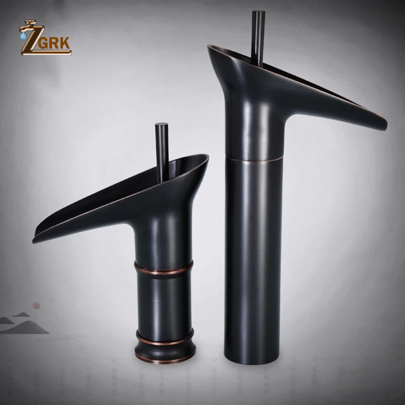  ZGRK BathroomFaucets Faucet Elegant Kitchen Black Ceramics Sink Faucet Single Handle Hot And Cold W - 32913341964
