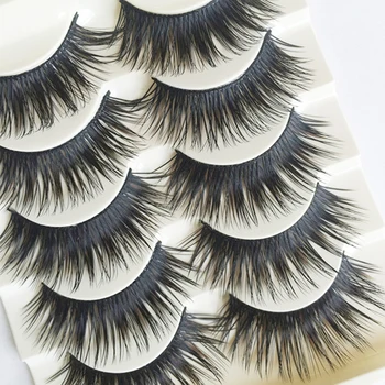 

5 Pairs New Fashion Women Handmade Black False Eyelashes Natural Soft Thick Long Voluminous Fake Lashes Makeup Tool Beauty