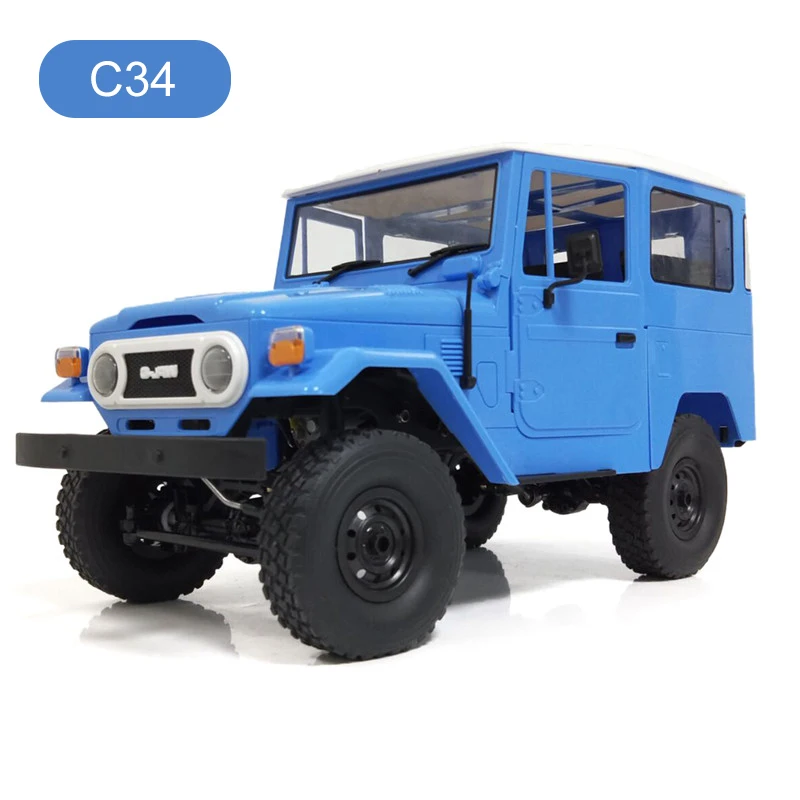 WPL C34/C34K/C34KM 1/16 RTR 4WD 2,4G Buggy Crawler внедорожных автомобилей RC 2CH с головного света Пластик металлические модели автомобилей детская Радиоуправляемая машинка - Цвет: blue C34