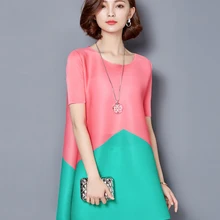 Miyake складной Подарочный мешок плечо ультратонкий модный o-образный Вырез Лоскутная футболка