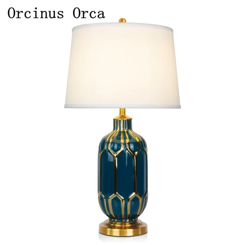 Высококачественная индивидуальная американская Керамическая Настольная лампа, прикроватная лампа для спальни, современный роскошный светодиодный светильник