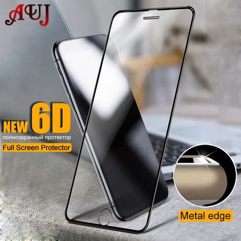 AUJ 6D Защитное стекло для iPhone 6 6s 7 8 Plus защита экрана с полным покрытием закаленное