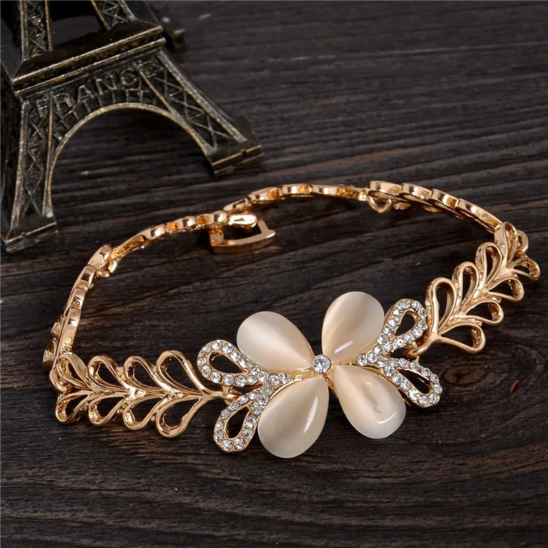 Женский браслет цепочка золотого цвета с опалом|wedding bracelet|stone braceletbracelet brand |
