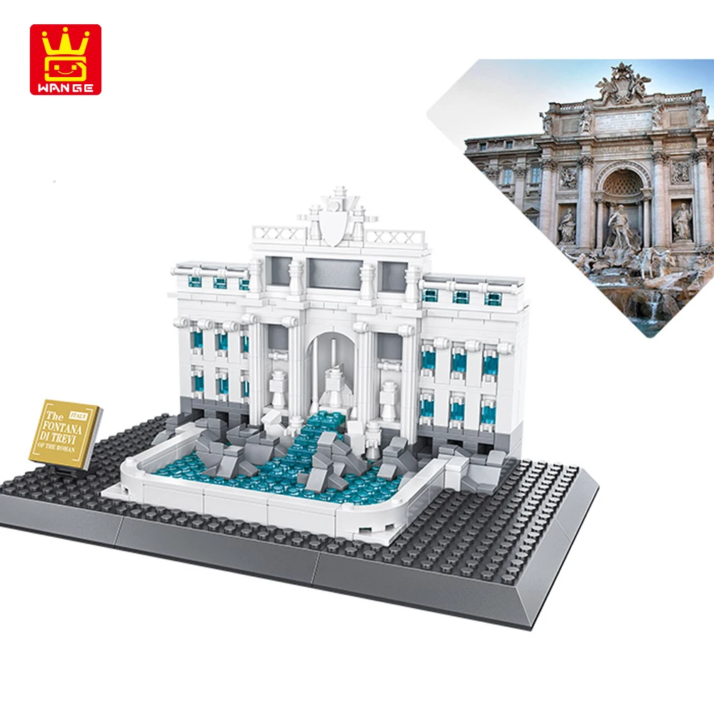 

667Pcs 7014 Wange Trevi Fountain Educational Model Kit Toys For Kids Building Blocks Architecture Kids Assembly Toys DIY