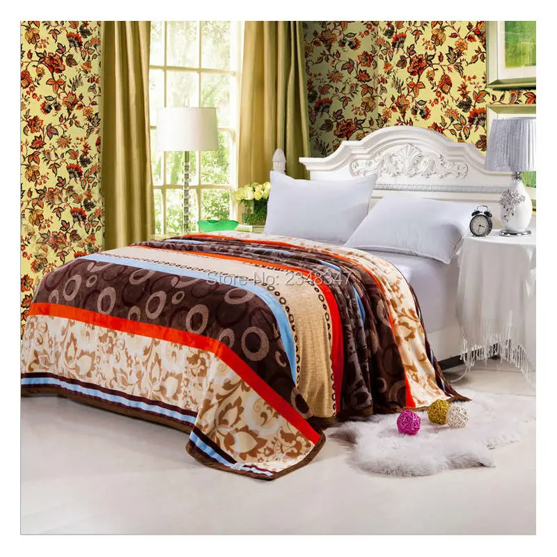 Quality Retro Warm Plush Soft Faux Mink Flannel Fleece ...