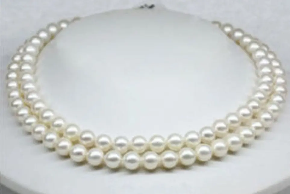 

Hot sale new Style >>>>>8-9MM WHITE SOUTH SEA PEARLS NECKLACE 14KGP WHITE BALL CLASP