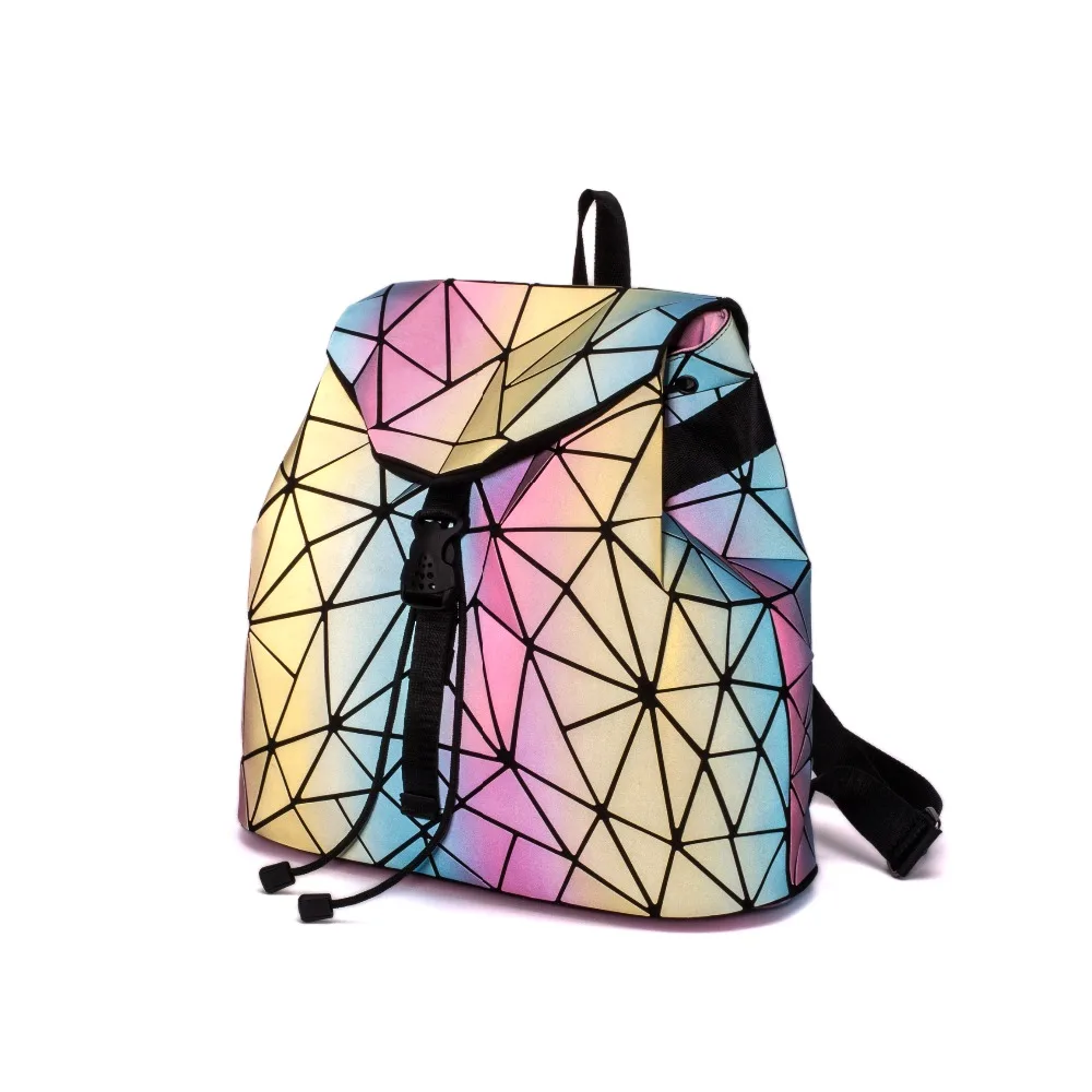 Женский рюкзак с разноцветным шнурком, Женский Повседневный Рюкзак, рюкзаки с геометрическим рисунком, складные школьные сумки для девочек-подростков, Mochila