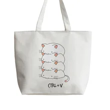 Ctrl+ V аниме холщовые сумки сумка для покупок с персонажем из мультфильма шоппер продуктовый мешок GA980
