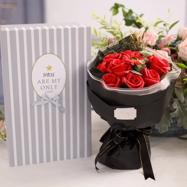

Creative and Practical Handmade Rose Soap Blossom Wholesale and Distribution Valentine's Day Flower Head Fall Decorations