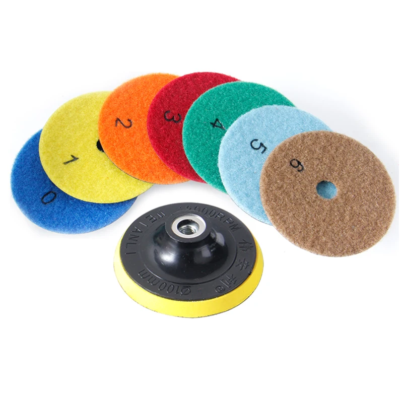 4"/100mm Dry Polishing Pad With Self adhesive Polishing Disc 30 3000