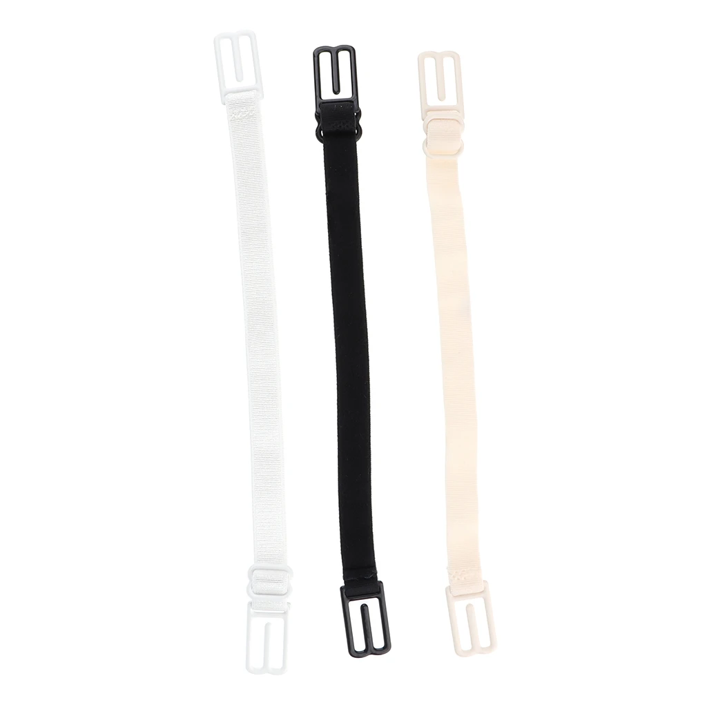 3pcs Non-Slip Breast Straps Clips Women Girl Intimates Accessories Rope Back Strap Holder for Women Bra Enhancers Black White