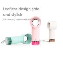 R1 милые Bladeless Стиль 3 цвета Mini-USB Портативный открытый летний вентилятора охлаждения немой ручной вентилятор 3 Скорость Мини USB Кондиционер