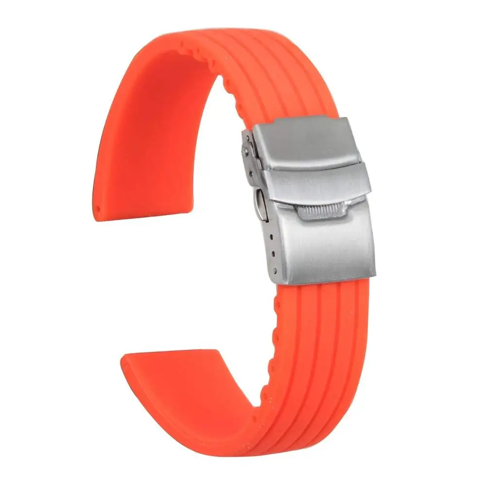 Спортивный силиконовый ремешок для samsung s3 Band/galaxy active watch/s2 band/Amazfit watch band 18 мм резиновый ремешок 20 мм 24 мм 22 мм Wathband - Цвет ремешка: orange