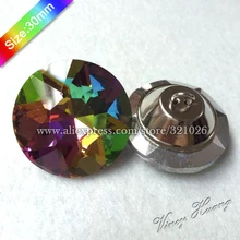 100 шт/партия 25 мм цветное стеклянное украшение в виде алмаза кнопки, пуговицы мебельные, обивка страз кнопки, изголовье кнопка