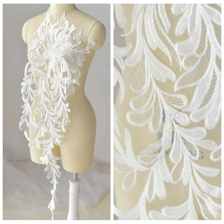

1piece / bag oversized embroidery lace wedding dress skirt decoration DIY handmade evening dress fabric free shipping