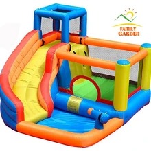 Toboggan d'extérieur gonflable avec piscine et pistolet, château de videur pour enfants