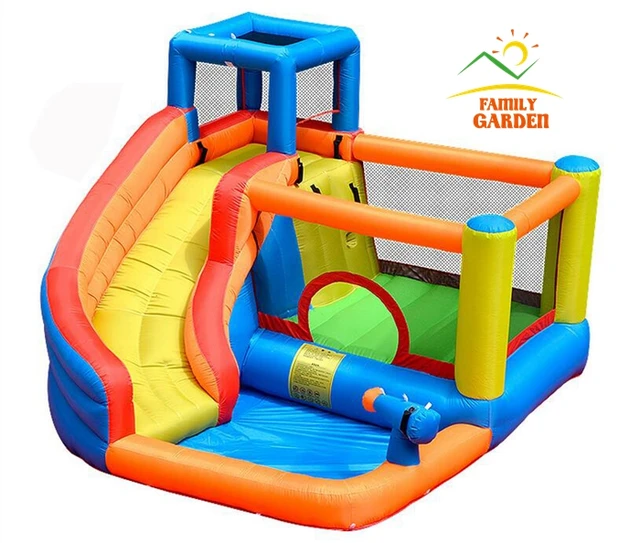 Inflatable Outdoor Water Slide With Swimming Pool And Gun Slide Bouncer