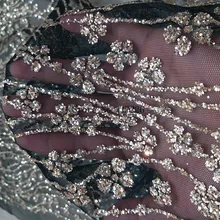 Блестящее французское кружево с блестками ткань Африканский Тюль органза вышивка JRB-61118 платье свадебный подарок