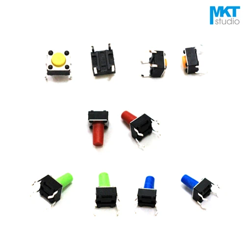 

100Pcs 6*6*10/10.5/11/11.5/12/12.5mm Through Hole Push Button Tactile Switch Brown Blue Black Red Orange Green Yellow White