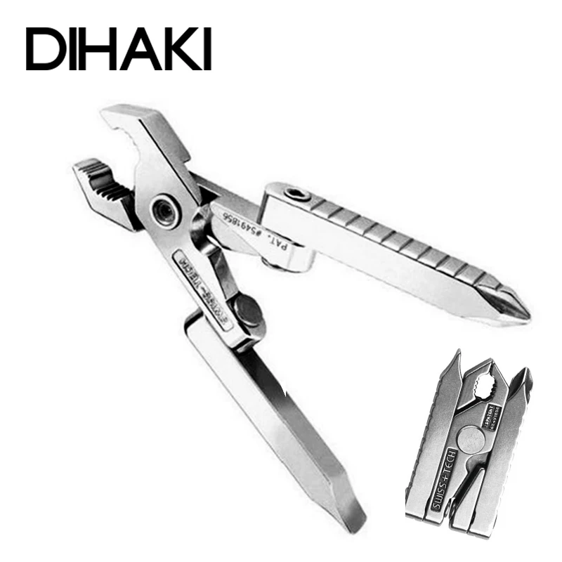 

7 in 1 Pocket Mini Multitools Plier Portable Folding Muilti-functional Plier Clamp EDC Keychain Hiking Camping Tool Screwdriver