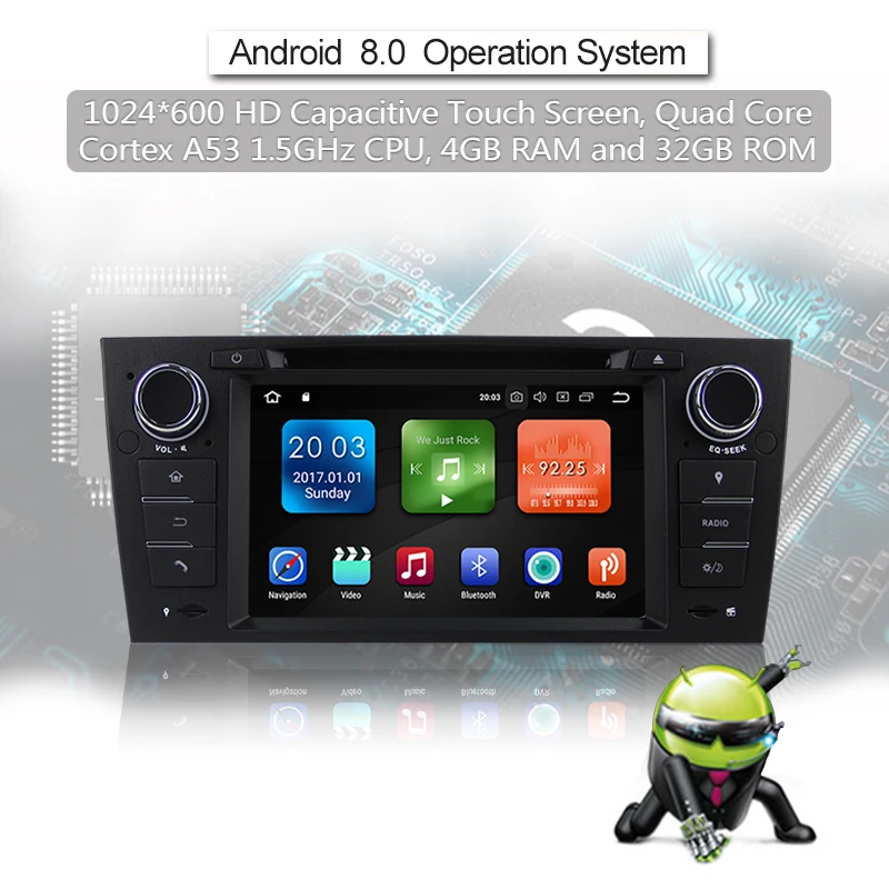 Excellent 1 Din Car Multimedia Player GPS Android 8.1 For BMW/320/328/3 Series E90/E91/E92/E93 DVD Player Radio FM Quad Core 2+16GB 7 Excellent 1 Din Car Multimedia Player GPS Android 8.1 For BMW/320/328/3 Series E90/E91/E92/E93 DVD Player Radio FM Quad Core 2+16GB 7