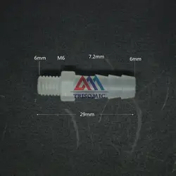 6mm-M6 прямой соединитель пластиковая труба фитинг колючая Соединитель с резьбой Материал PP аквариум