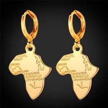 font b Africa b font Map Fashion Drop Earrings For Women Gold Platinum Plated African