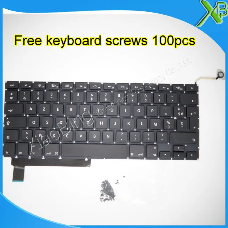 Совершенно новый для MacBook Pro 15 4 &quotA1286 AZERTY FR Французская клавиатура + 100 шт. винты