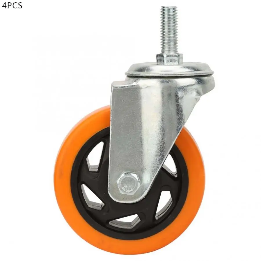 

wheel chair 4pcs 4 inch Universal Swivel Bearing Caster Wheels for Trolley Light Orange caster wheel0s furniture 2019
