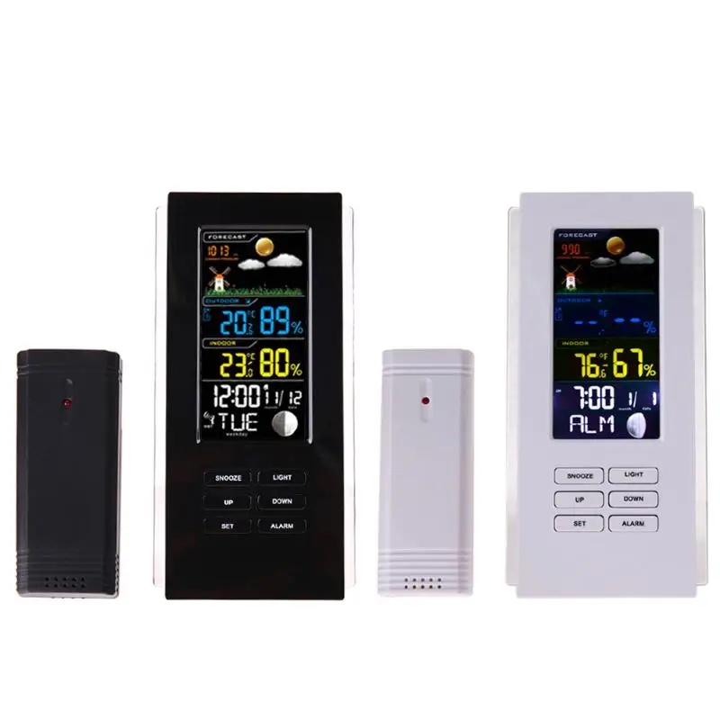 Wireless Weather Station Thermometer Forecast Humidity Indoor Outdoor Clock Alarm LCD Display Temperature Humidity Tester Wireless Weather Station Thermometer Forecast Humidity Indoor Outdoor Clock Alarm LCD Display Temperature Humidity Tester