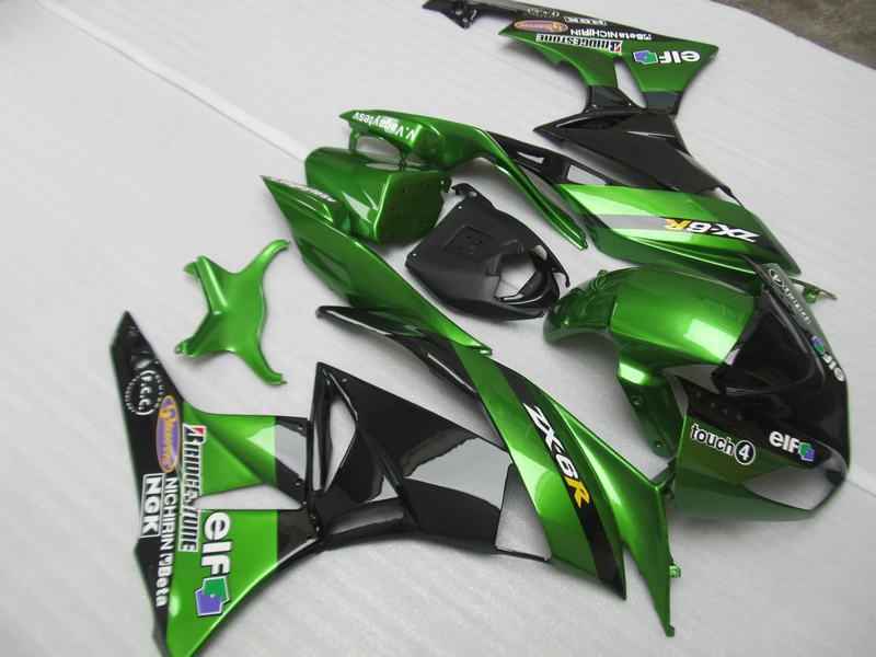 Обтекатель наборы для Kawasaki ZX 6R 2009 2010 2011 2012 ниндзя zx6r 09-12 цвета: зеленый, черный антиблокировочная система, мотоциклетные обтекатели комплект PA20