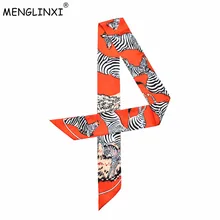 Сумка шарф бренд зебра полосатый маленький шелковый шарф для женщин головная повязка с принтом ручка сумка ленты маленькие длинные шарфы галстук