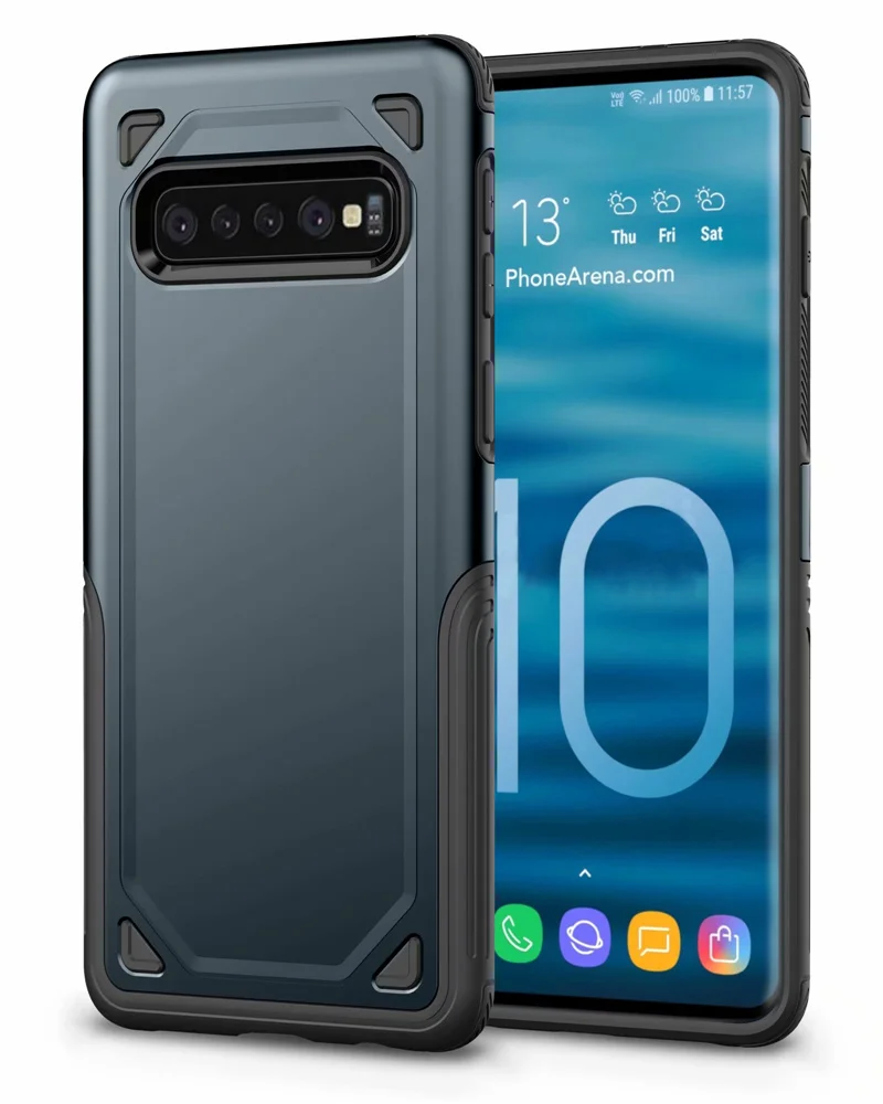 Военный противоударный бронированный чехол для samsung Galaxy S10e S9 S8 Note 10 Plus S7 edge J4 J6 A6 A8 тонкий прочный ПК Жесткий Чехол - Цвет: navy